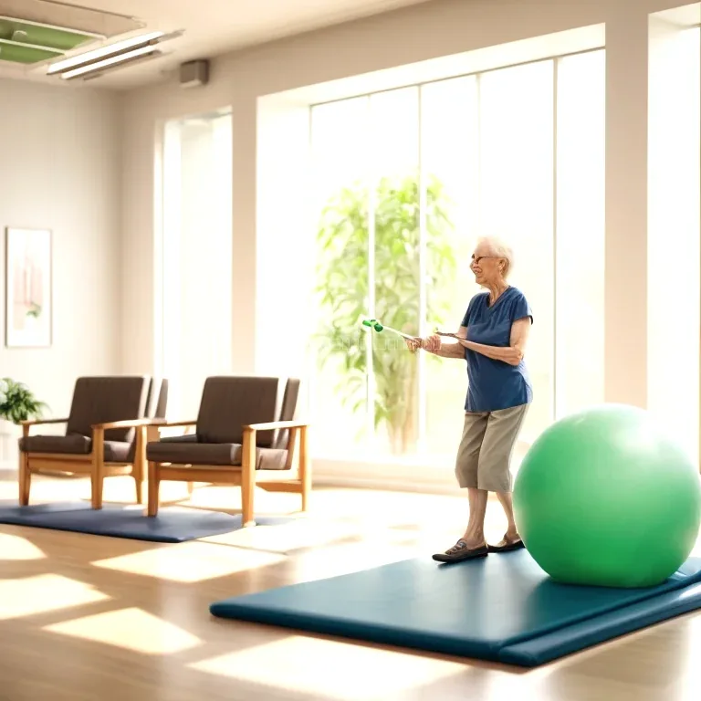 Therapist guiding resident through mobility exercises at NuronVRetrea